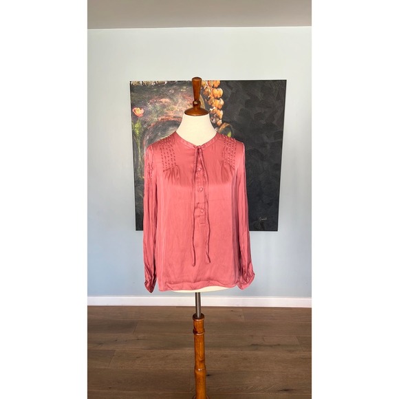 NWT J. Crew Women's Featherweight satin tie-neck top XS Bd798 ($98) - Picture 2 of 8